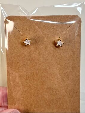 18k yellow gold-plated star stud earrings